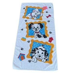 VTG Disney 101 Dalmatians Beach Towel Franco 100% Cotton Made In Brazil 27x53